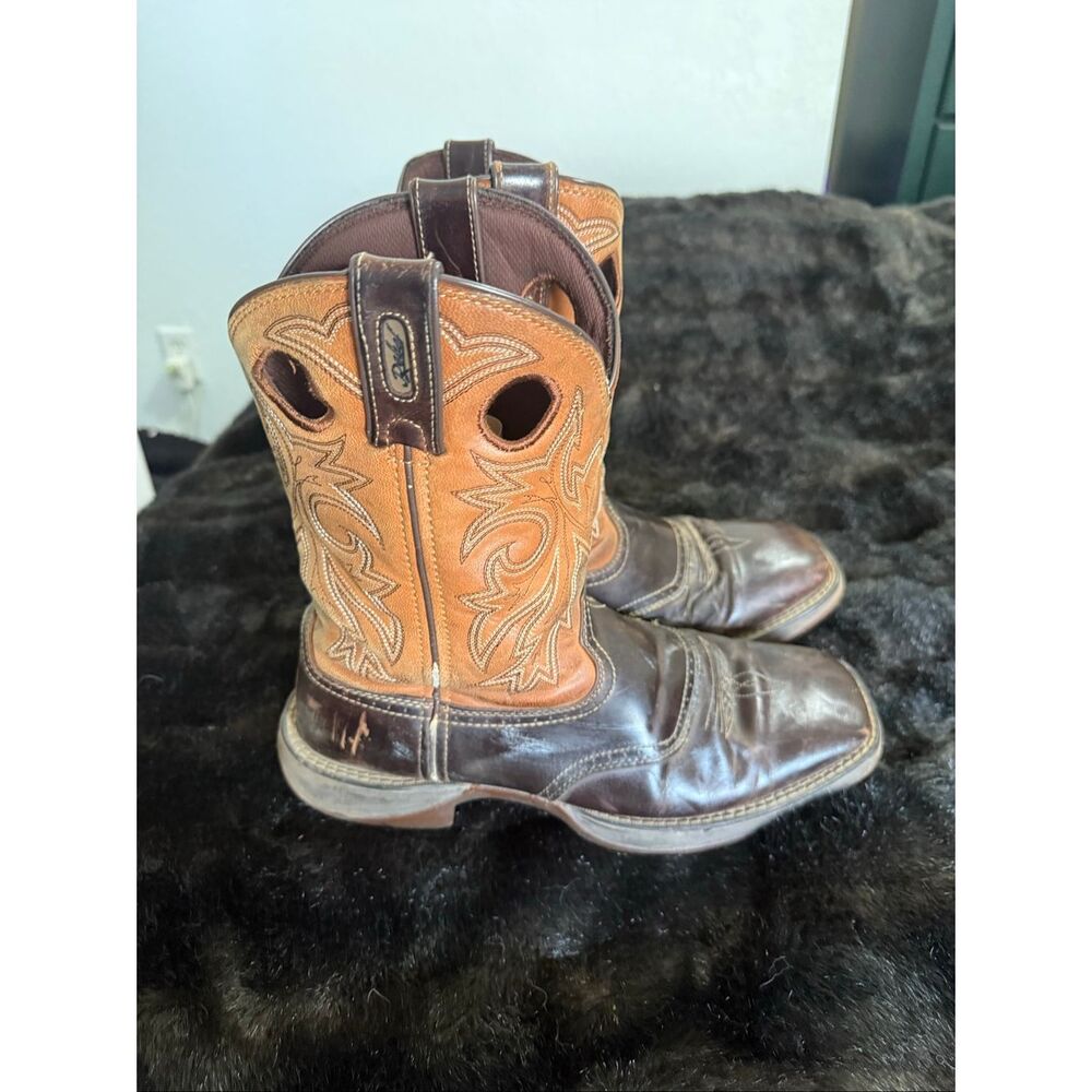 Durango Men's Western 11" Brown & Tan Saddle Square Toe Boots DB4442 Size 11 11d